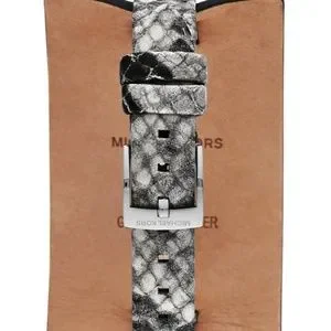 Michael Kors Snakeskin Embossed Leather Watch Sage Pavé Silver-Tone and Crocodile Embossed Leather Watch  main image 2